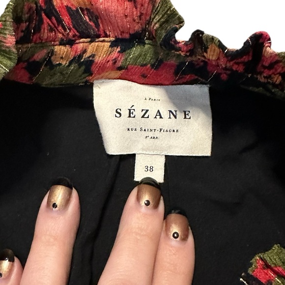 Sezane SOLENE DRESS Abstract Flowers Size 38/M - Picture 5 of 8